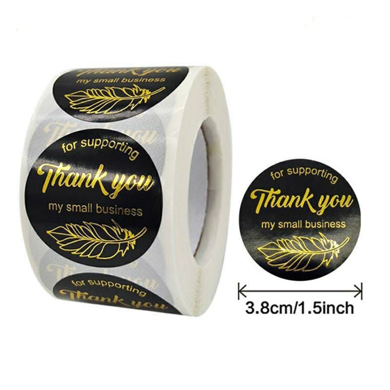 

Sticker label ucapan thanks you isi 50pcs / sticker kado ukuran 3.8 cm