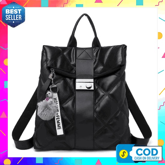 Tas Ransel Wanita 1490 Tas Import Kerja Casual Ala Korea Japan Binabon Official Bahan Sintesis Backp