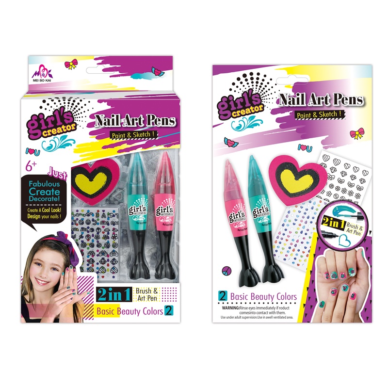 nail glam art pens set mainan salon kutek kuku anak