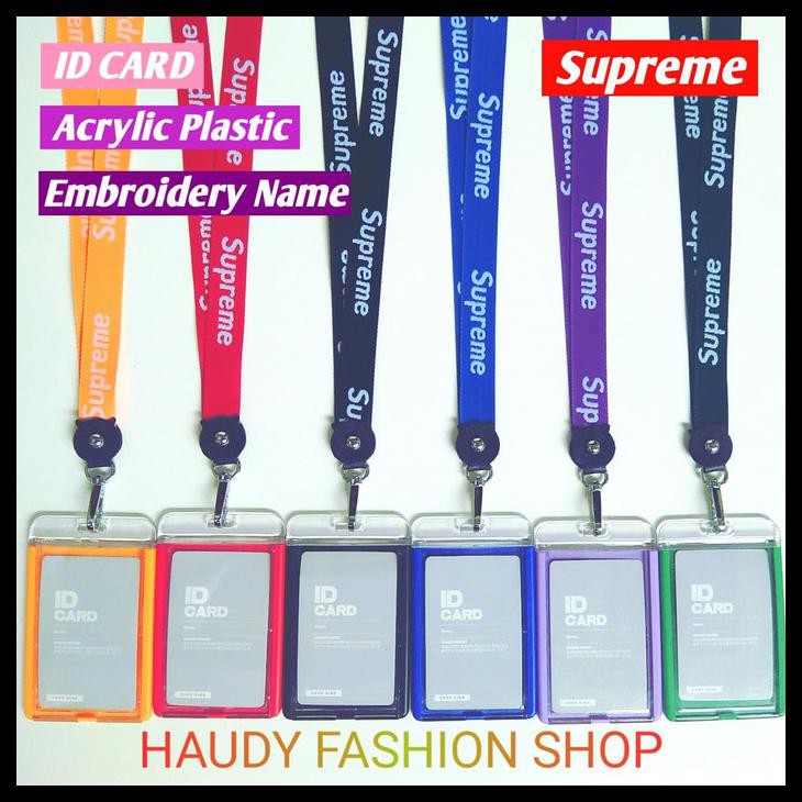 

NAME TAG KULIT PU / ID CARD HOLDER SUPREME / GANTUNGAN NAMA - BIRU