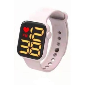 LDS J021 Jam Tangan Elektronik Fashion Rubber LED Digital Anti Air Termurah Import-PINK