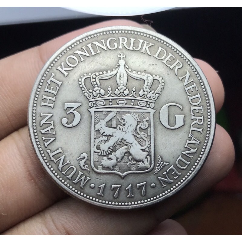 Koin Kuno 3G Willem 1717 Silver Sangat Langka