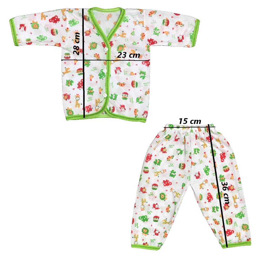 BAYIe - 3 SET Setelan Baju Bayi Panjang+Celana Panjang Motif TABUR 0-3 bln/baju anak laki/Perempuan