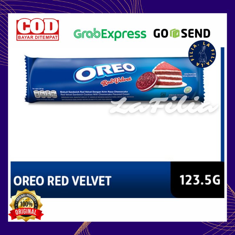 ❤️LaFilia❤️ OREO RED VELVET 123.5GR - OREO BISCUIT - BISKUIT OREO - OREO SUPREME