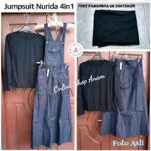 Jumpsuit nurida 4in1  baju kodok wanita  setelan fashion hijab Murah