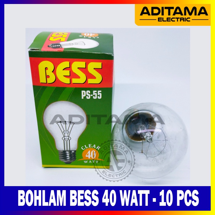 PAKET ISI 10 PCS LAMPU PIJAR BOHLAM BESS 40 WATT 40WATT 40W
