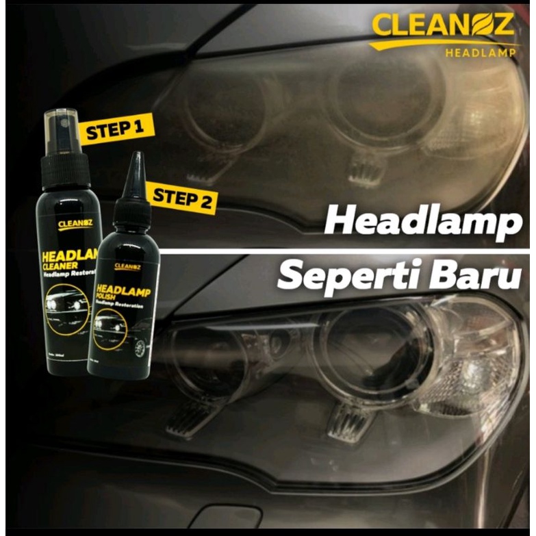 Headlight Restorer Poles Lampu Mobil Cleanoz Headlamp Pembersih Mika Kaca Lampu Mobil Buram Kuning K
