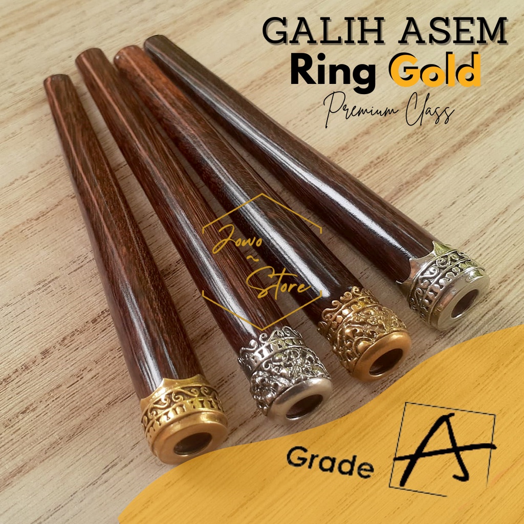 Kaloona.Shop Pipa Rokok Kayu Bertuah Galih Asem Golden Ring Grade A