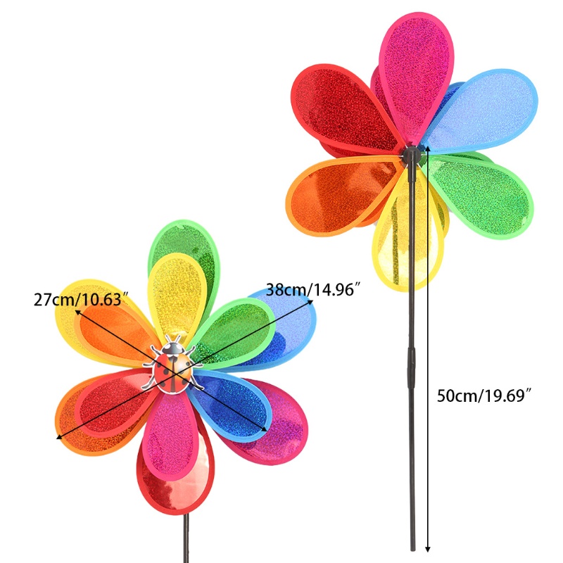 Mary Sequin Insect Windmill Whirligig Wind Spinner Dekorasi Taman Halaman Rumah Mainan Anak