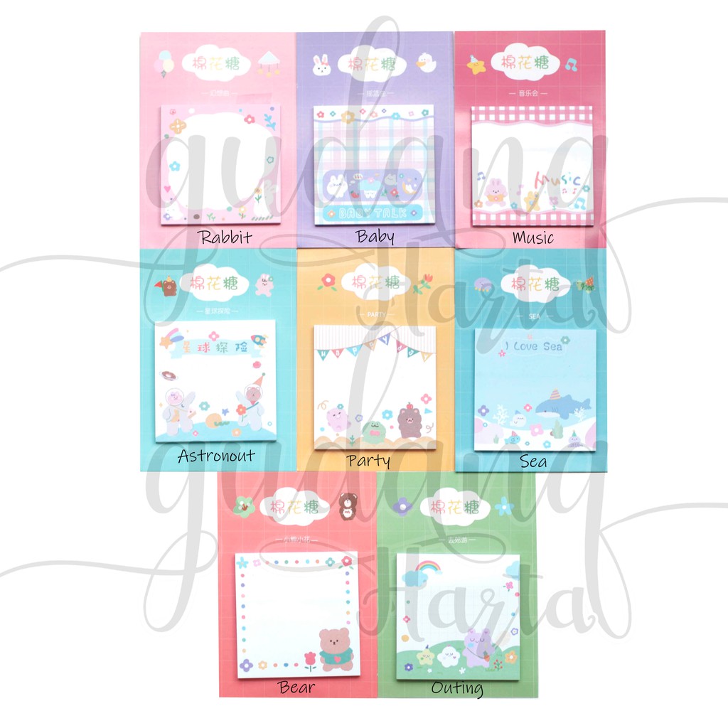 Sticky Notes Bear Shark Music Lucu DIY Memo Scrapbook GH 301022