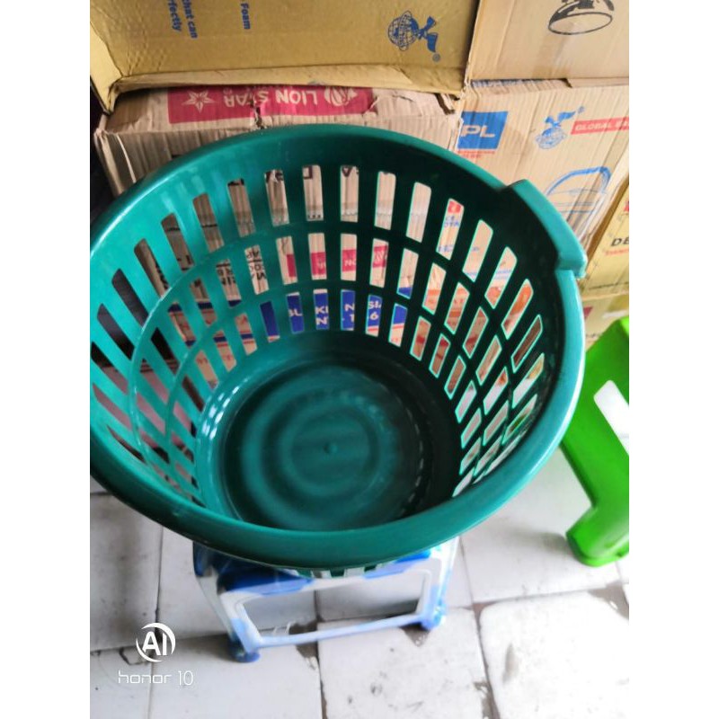 keranjang baju bulat laundry basket plastik