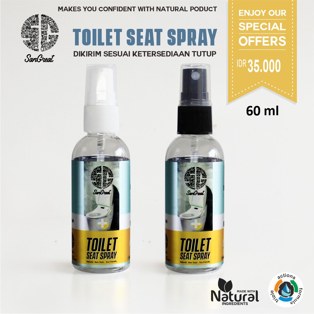 SanGreat Toilet Seat Sanitizer Spray 60 ml anti virus anti bakteri dudukan toilet