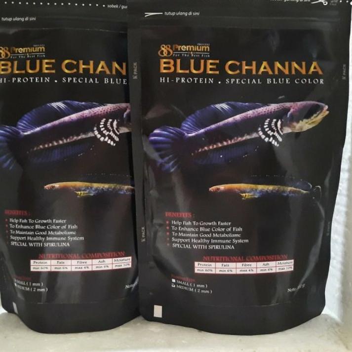 Berkualitas Pelet  Blue Channa 100g Pakan Chana Cana Andrao Pulchra
