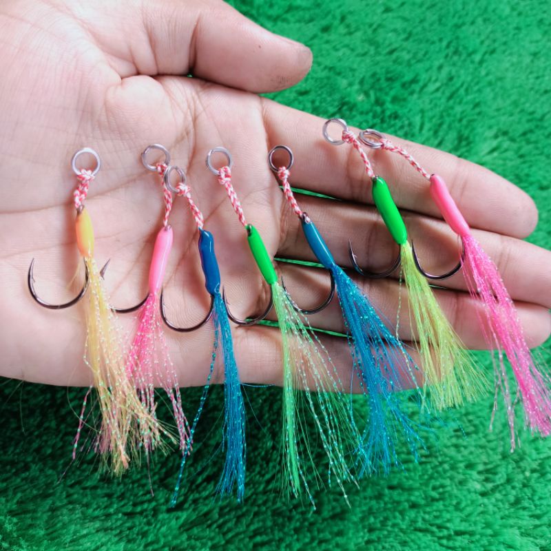 ASSIST Hook jig micro jig 10g/20gram FosforGID/Single asist hok/kail Umpanpancing kailmetaljig  jigging kiler