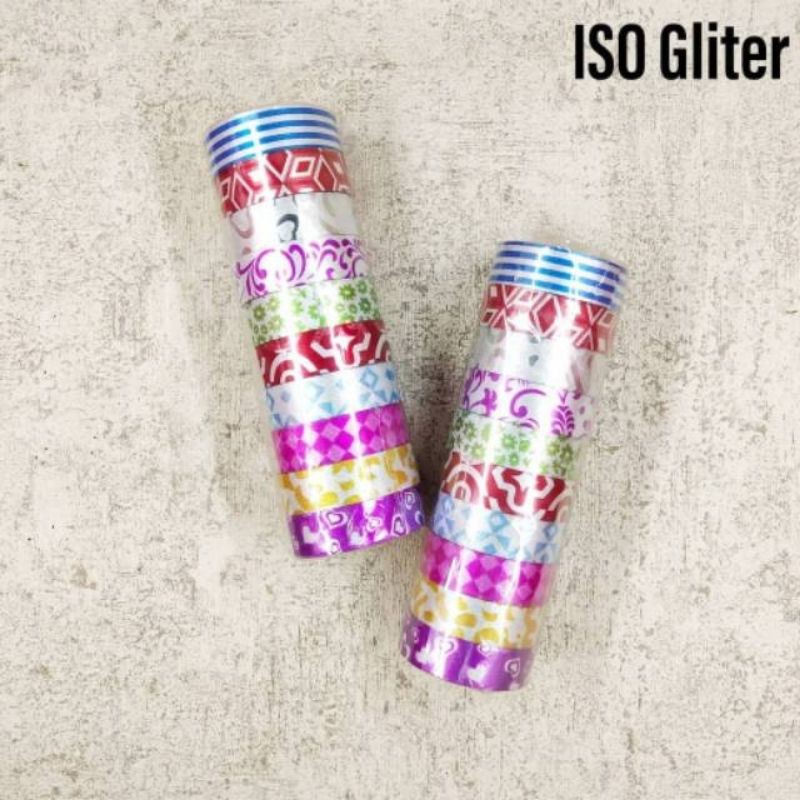 SOLASI MOTIF / ISOLASI MOTIF SELOTIP GLITTER MOTIF WARNA WARNI / ISOLASI WARNA / ISOLASI FANCY SOLASI MOTIF MURAH