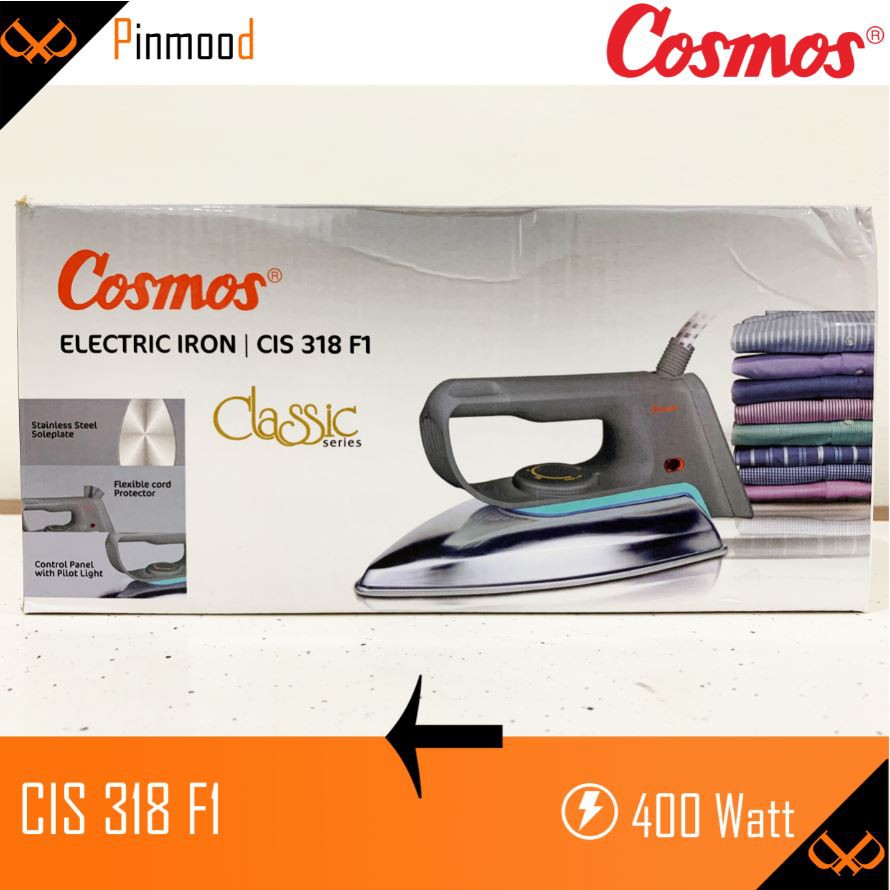 COSMOS SETRIKA LISTRIK CIS-318 F1 DRY IRON GOSOKAN BAJU ANTI LENGKET GARANSI RESMI MURAH