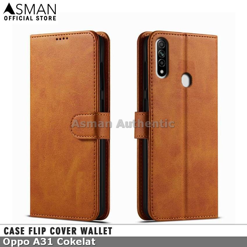 Asman Case Oppo A31 2020 Leather Wallet Flip Cover Premium Edition