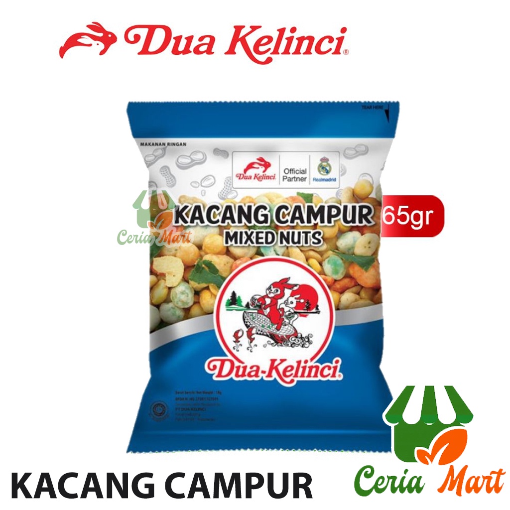 

Dua Kelinci Mixed Nut Kacang Campur Snack Pouch 65 gr Cemilan Enak Bergizi