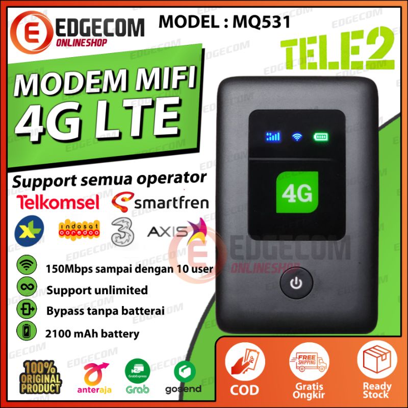 Modem Mifi Wifi MQ531 4G LTE Unlock All Operator GSM