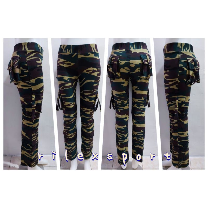 Celana Senam/Celana Senam CBR Loreng/ Army Cargo Katun Spandek Super