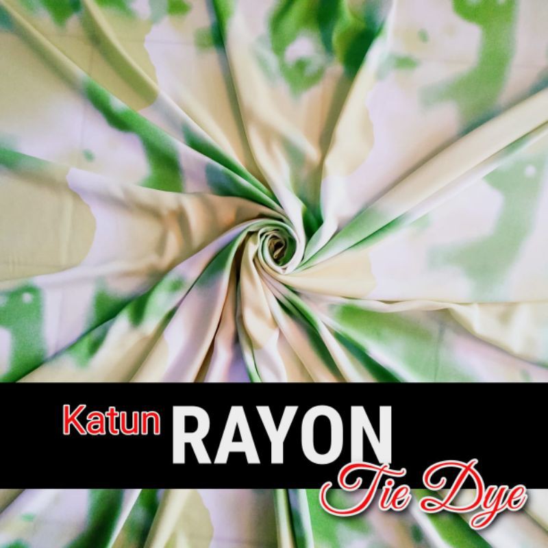 Kain Katun Rayon motif tie dye awan