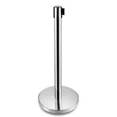 

Tiang Pembatas / Tiang Antrian Kasir Stainless Pita Hitam
