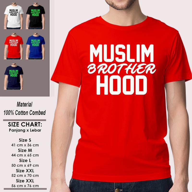Kaos Dakwah Muslim Pria Lengan Pendek Keren SP-LSMSAK268 MUSLIM BROTHER HOOD Islami Kekinian Murah-3