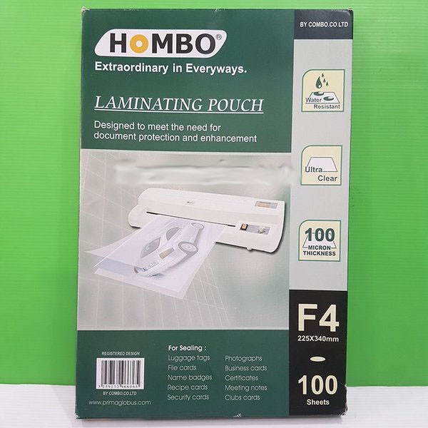 Laminating Film Ukuran Hombo Ukuran F4 / A4 - Plastik Laminating Film