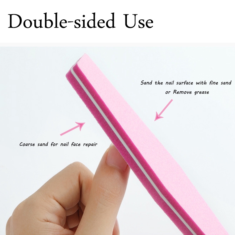 New 2 Sided Buffers Sponge Diamond Shape Waterproof Nail File Sponge Sand Nail File Manicure Tool