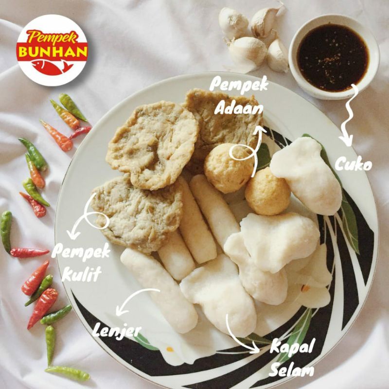 

Pempek Bunhan, Pempek frozen Ikan Tenggiri isi 13 pcs (mix, 4 mcm)