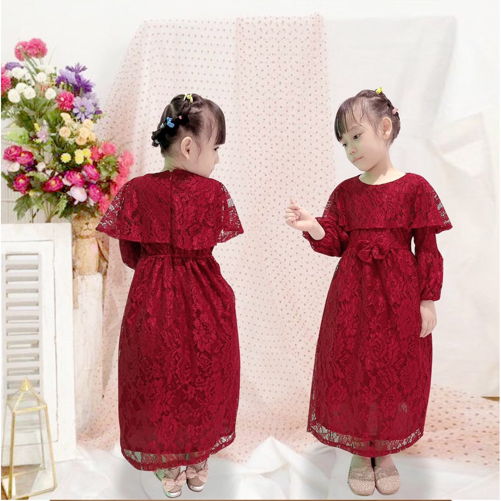 DRESS CARLISA KID 3-8 TAHUN/ MX ANAK BROKAT PARTY/GAMIS ANAK BROKAT PREMIUM