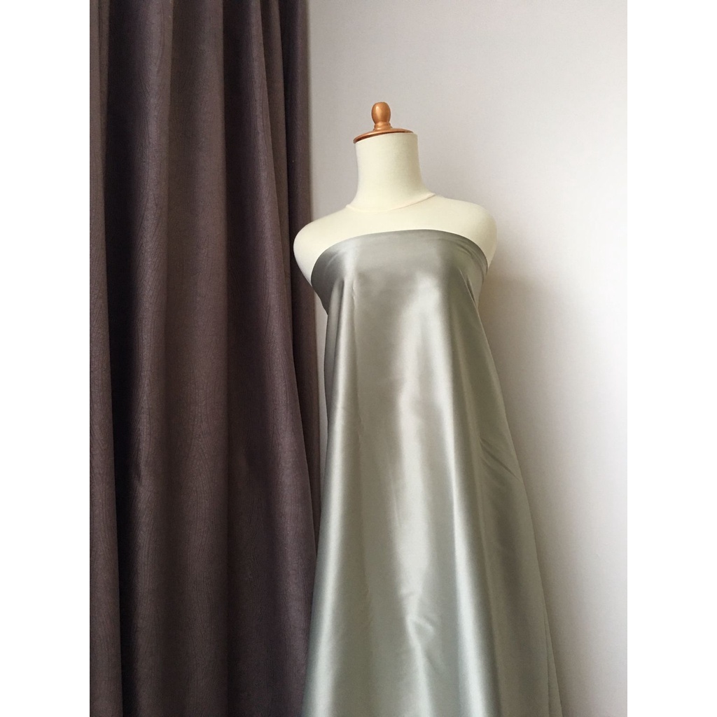 Bahan Kain Satin Velvet Premium Warna Hijau Sage Green Meteran