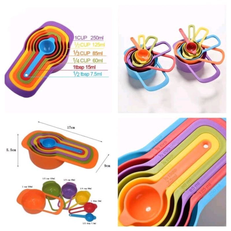 MJ88 SENDOK TAKAR 6 IN 1 SET SERBAGUNA / MEASURING SPOONS SUPER MURAH