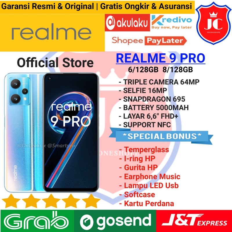 REALME 9 PRO 5G RAM 8/128GB 6/128GB GARANSI RESMI - BONUS
