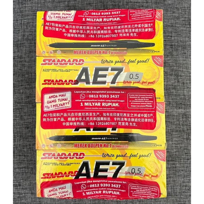

Office & Stationery | Alat Tulis | Pulpen Merk Standard Ae7 12 Pak ( 1 Gross | Best Seller