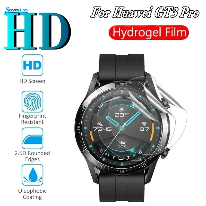 Film Hydrogel Pelindung Layar Depan Smartwatch Huawei GT3 Pro Full Cover HD Anti Jatuh / Gores