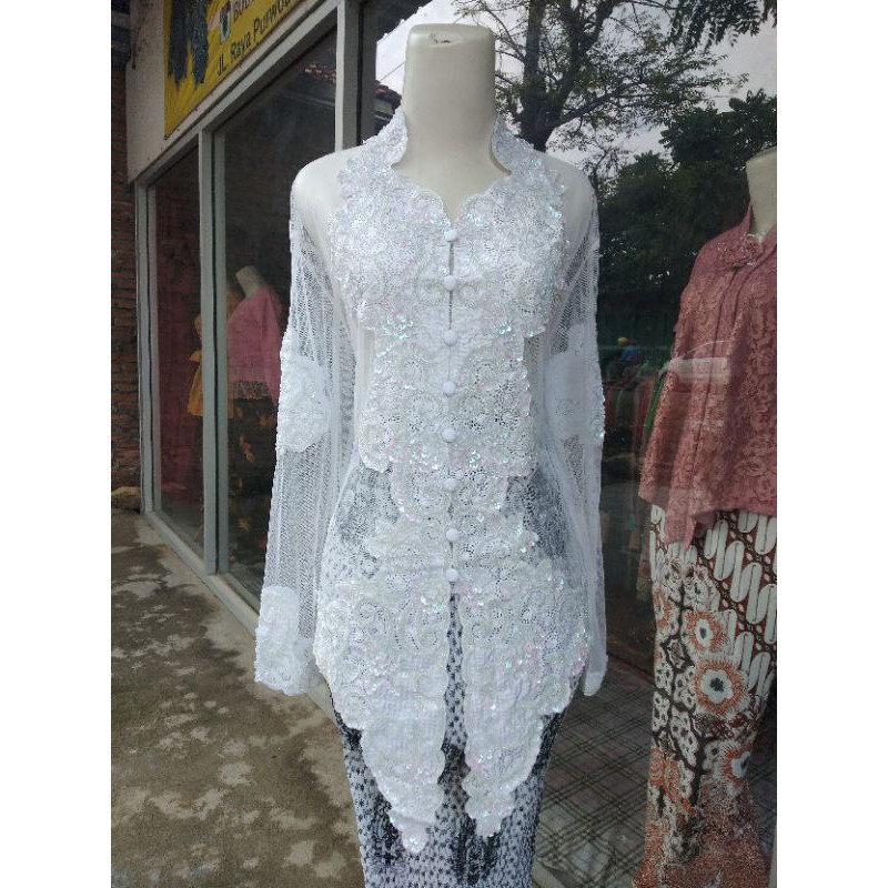 kebaya payet akad mewah murah