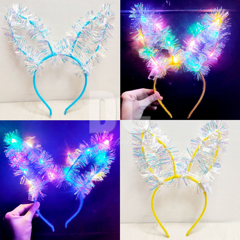 Bando Kelinci LED RANDOM Bando Telinga Kelinci Lampu Menyala Bunny Headband