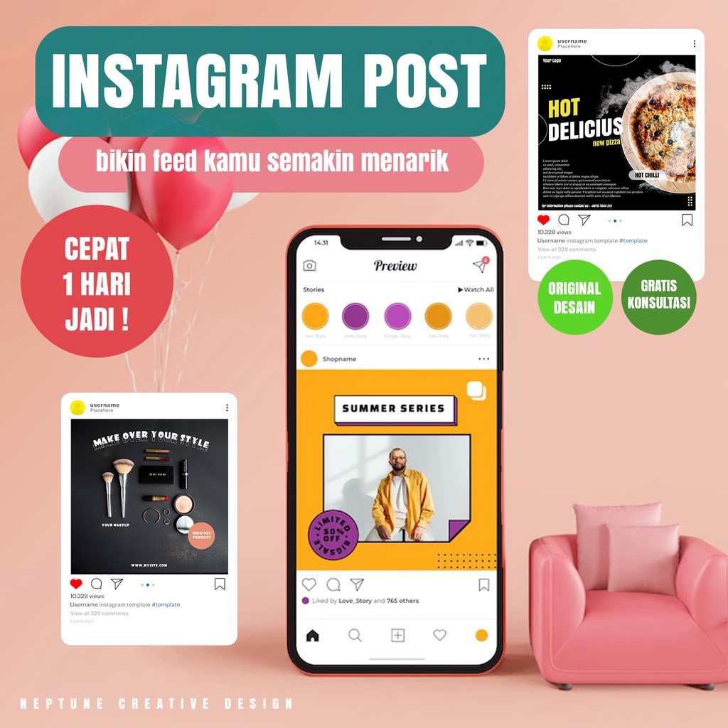 jasa desain feed instagram profesional