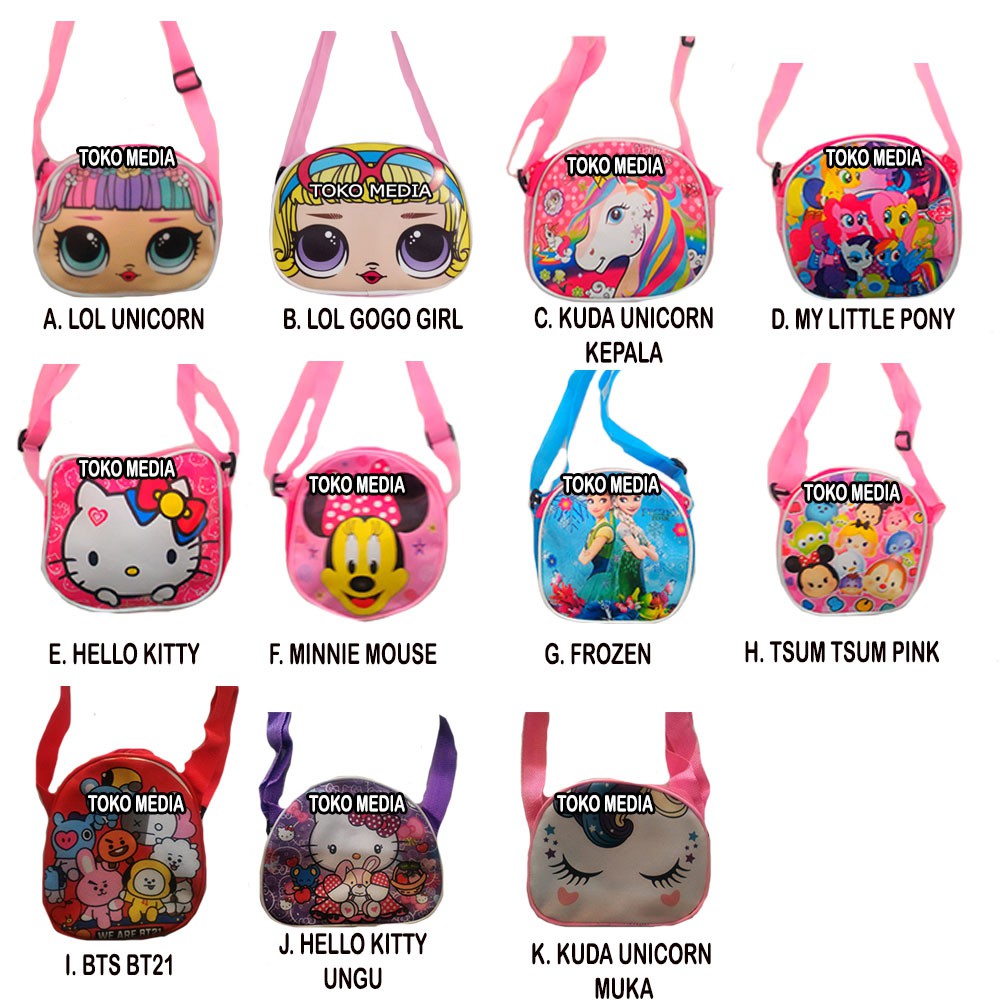  Tas  Selempang  Koin Anak ukuran KECIL Murmer banyak gambar 