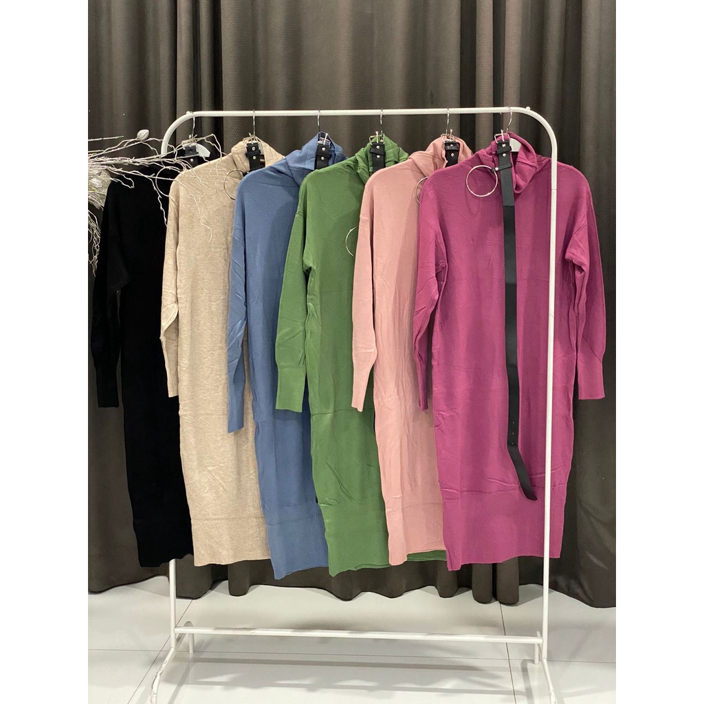 VIVORIE 7502 LONG TUNIK RAJUT 100-140 IMPORT PREMIUM TANPA BELT