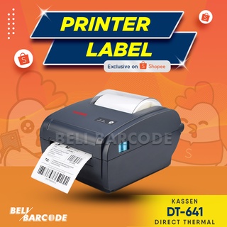 Kassen DT-641 Printer Barcode Cetak Label Thermal Uk. A6 Untuk Resi Marketplace Ekspedisi