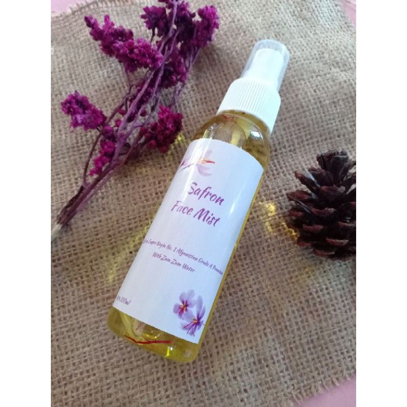 Face Mist Saffron Super Negin IRAN Premium with Zam Zam Water 100ml Serum glowing saffron