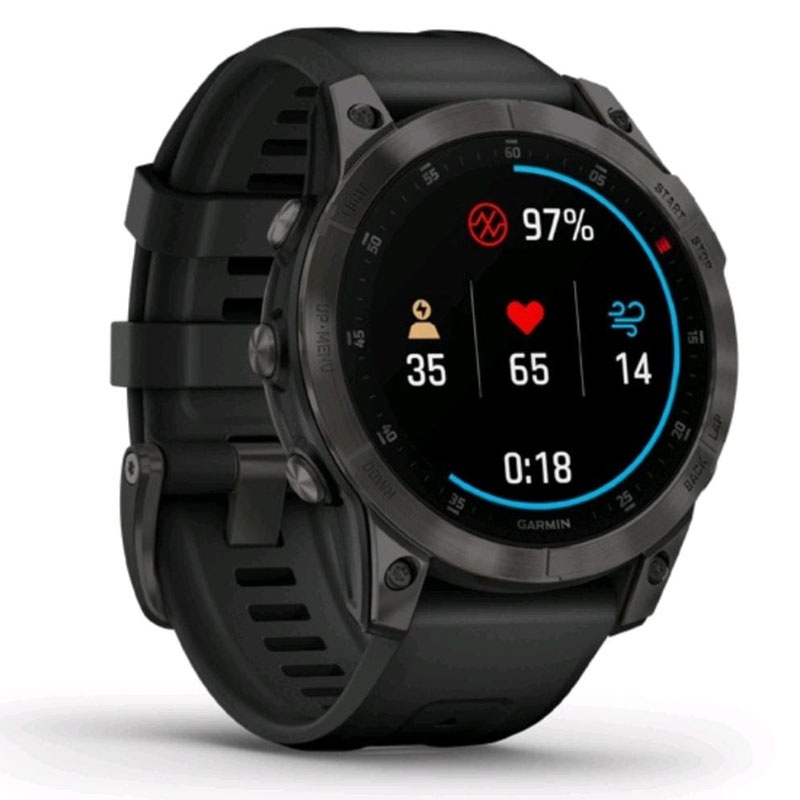 JAM TANGAN GARMIN SMARTWATCH PRIA SMARTWATCH WANITA EPIX GEN 2BLACK CARBONE GRAY DLCTIW SILIC SEA EP
