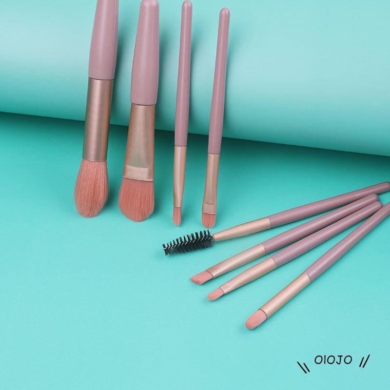 8pcs / Set Brush Makeup Bahan Nilon Untuk Eyeshadow / Blush On / High GlossBuku ol