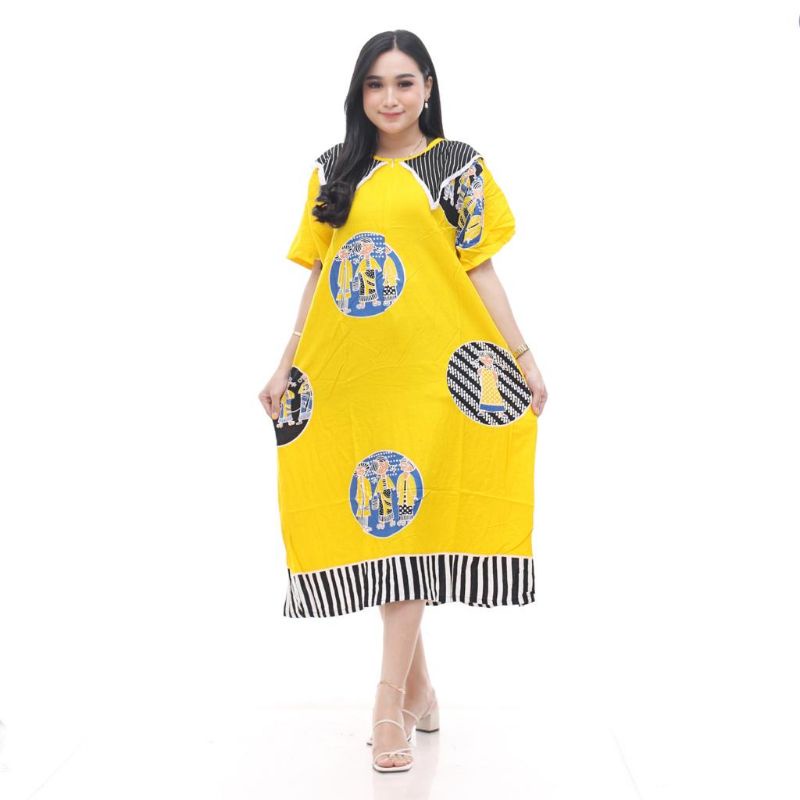 (Semerbak) Daster murah solo Jogja berkualitas meriah payung motif batik polos rayon super Krah Tejo Koin Rayon halus busui menyusui adem baju santai tidur rumahan wanita kekinian modern milenial promo dijual