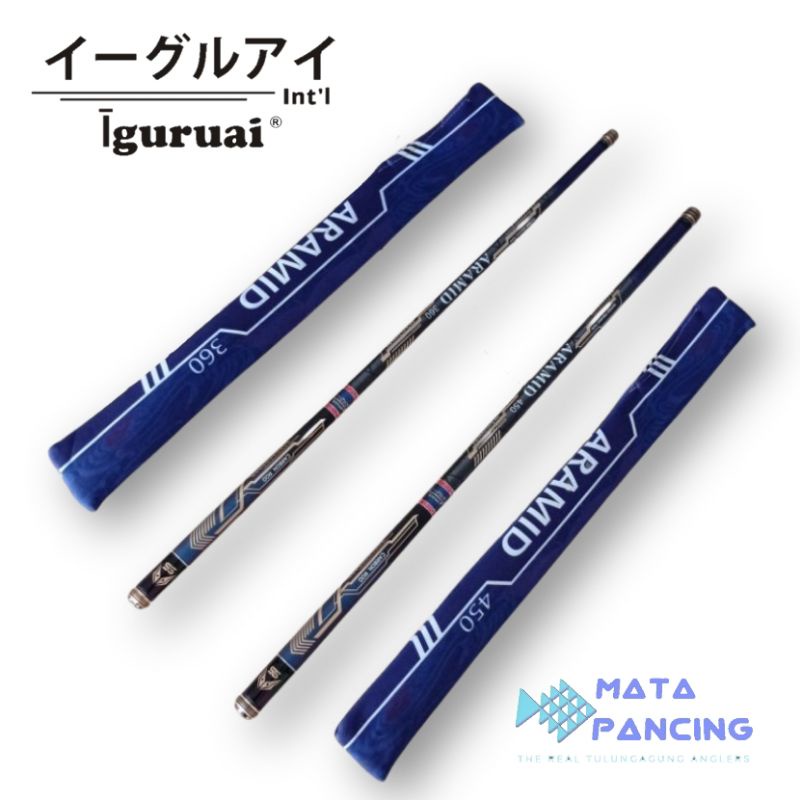 Joran tegek iguruai aramid 360 450 spiral carbon wrapping action medium hard seperti iguruai kaiju i