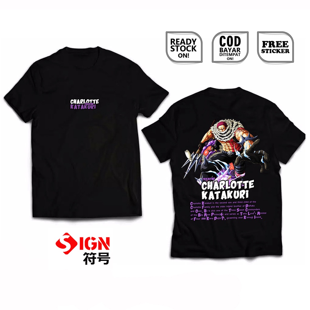 KAOS CHARLOTTE KATAKURI ONE PIECE DAIFUKU ANIME MANGA YAMATO STRAW HAT PIRATES DEVIL FRUIT LUFFY STORY ARCS COSPLAY JEJEPANGAN JAPAN CULTURE BAJU JEPANG THREE SWEET COMMADERS WIBU OTAKU  SIGN CLOTH