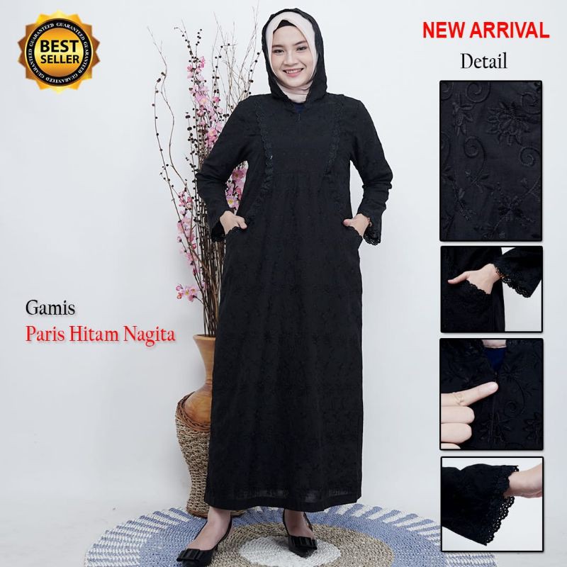 gamis kupluk hitam