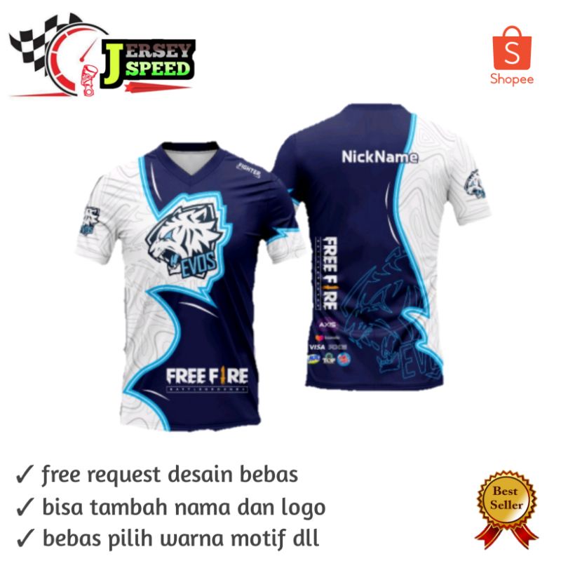 Jersey gaming ff free desain full Printing